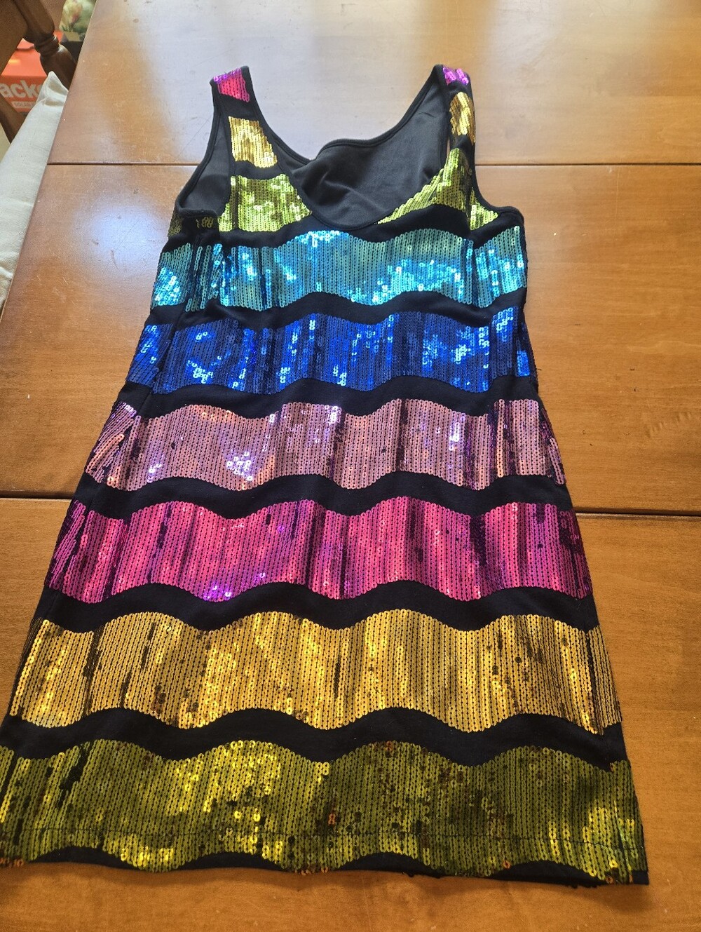 Sequin Rainbow Stripe Tank Dress
